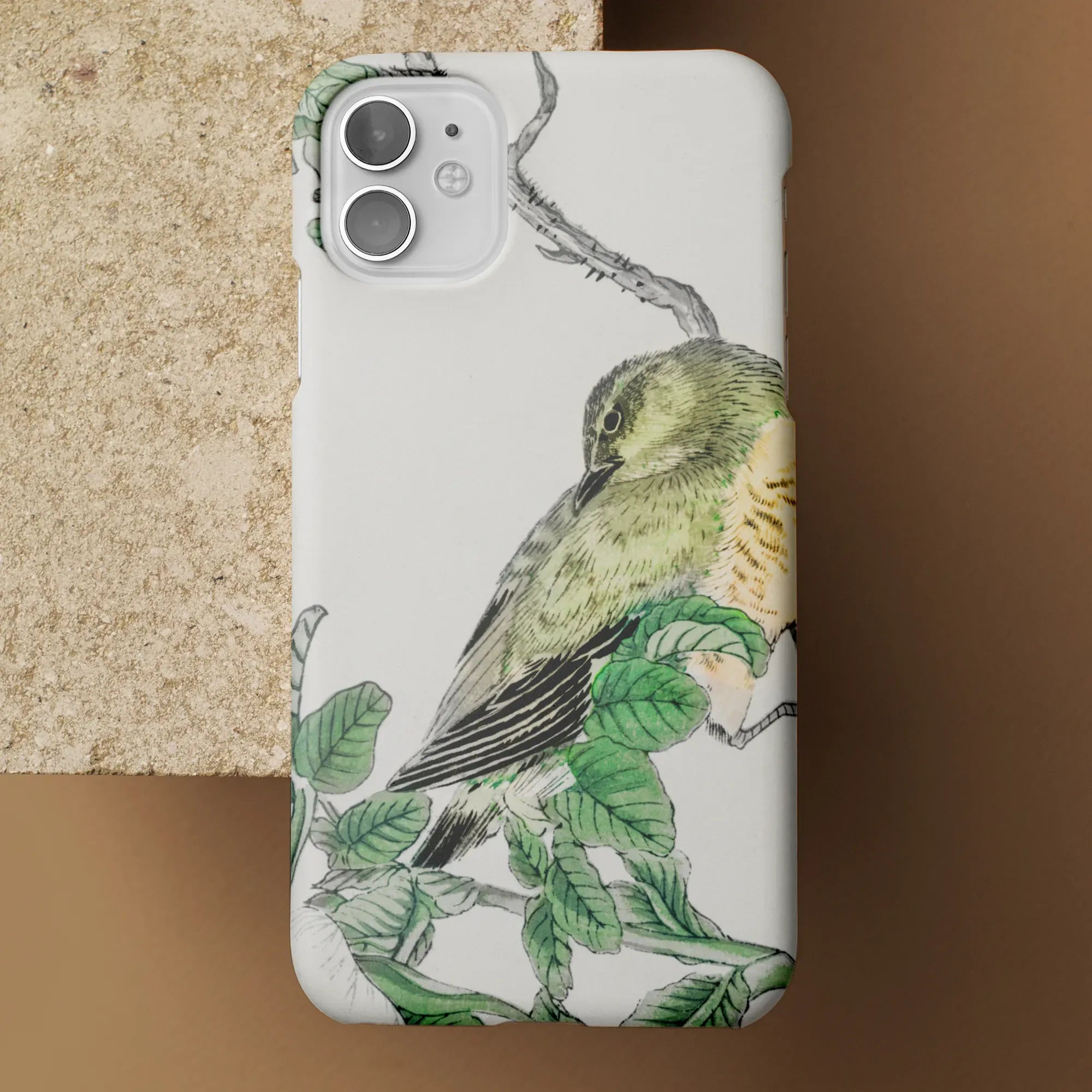 Bulbul And Rugosa Aesthetic Bird Art Phone Case - Numata Kashu - Mobile Phone Cases - Aesthetic Art