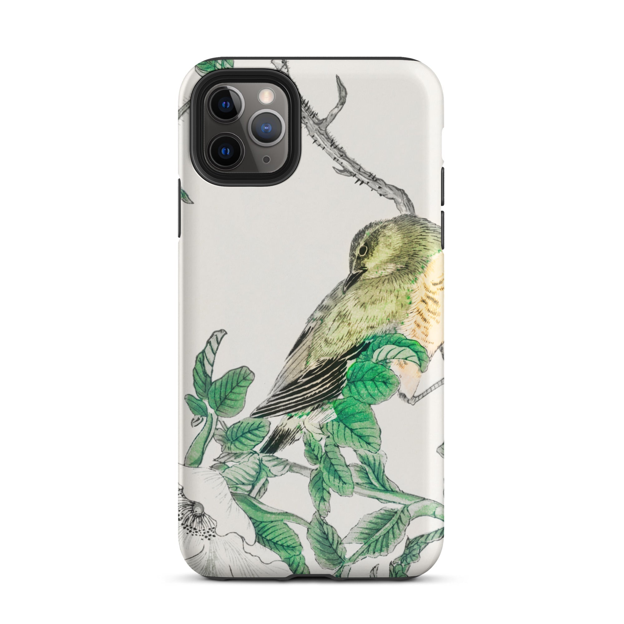Bulbul and Rugosa - Numata Kashu Shūchō Gafu Iphone Case, 11 Pro Max / Tough Phone, Bird-themed Phone Case