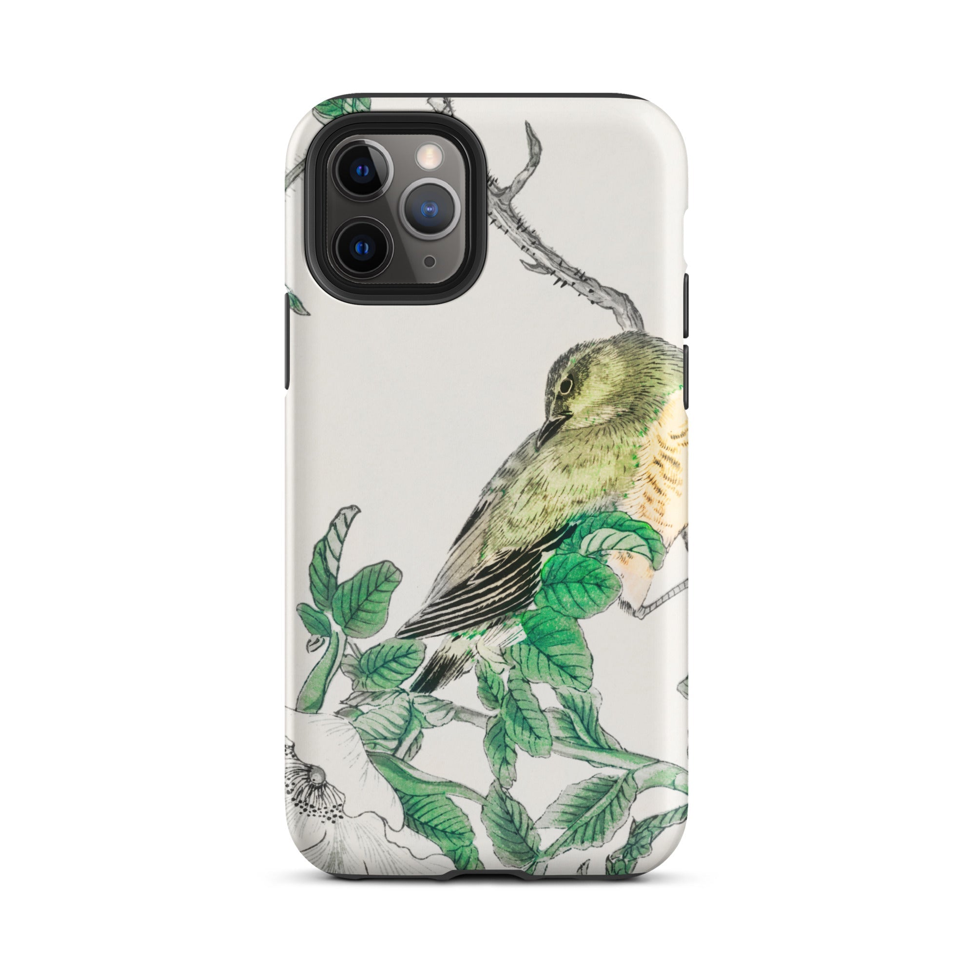 Bulbul and Rugosa - Numata Kashu Shūchō Gafu Iphone Case, 11 Pro / Tough Phone, Bird-themed Iphone Case
