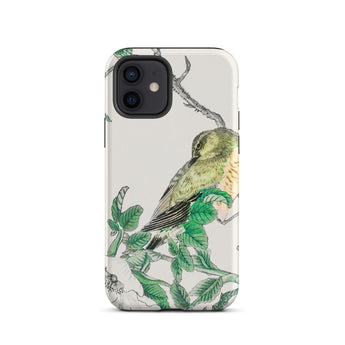 Bulbul and Rugosa - Numata Kashu Shūchō Gafu Iphone Case 12 / Matte Bird-themed Phone Case Numata Kashu, Pocket-sized Avian Symphony, Gafu