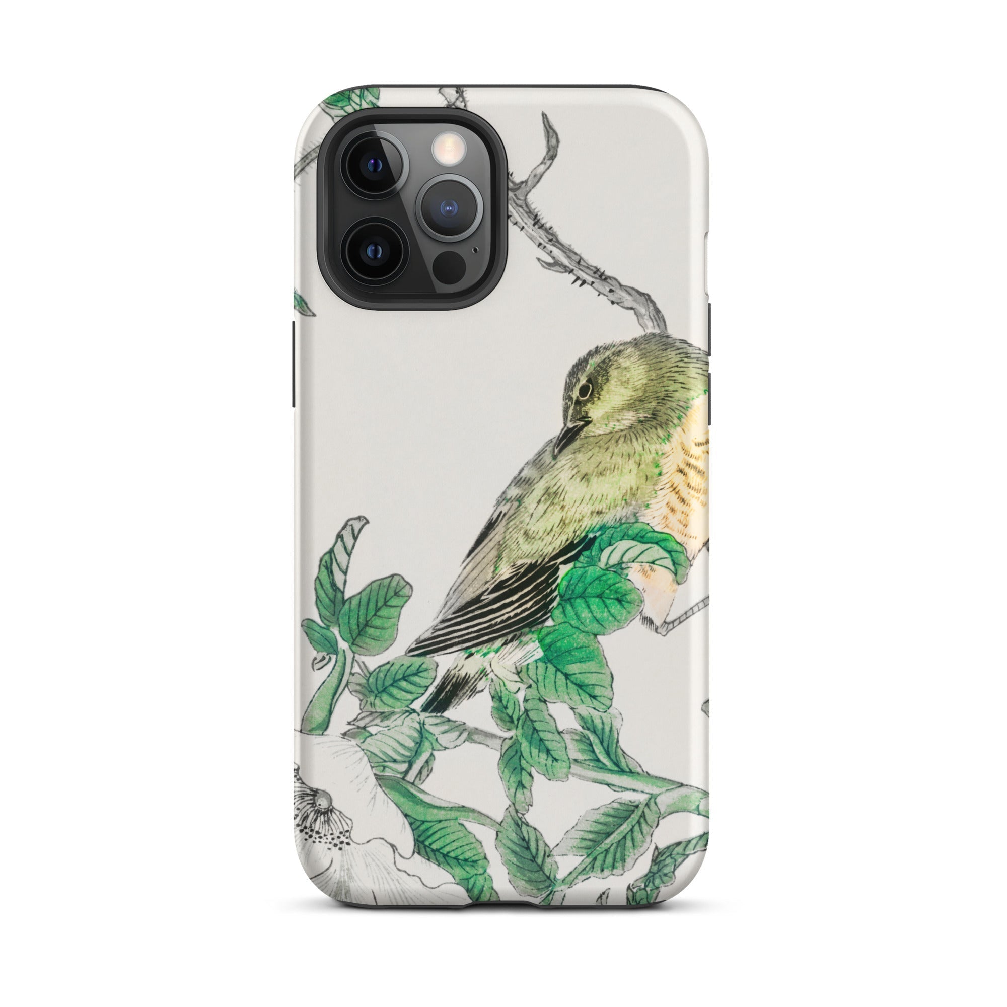 Bulbul and Rugosa - Numata Kashu Shūchō Gafu Iphone Case, 12 Pro Max / Tough Phone, Bird-themed Phone Case