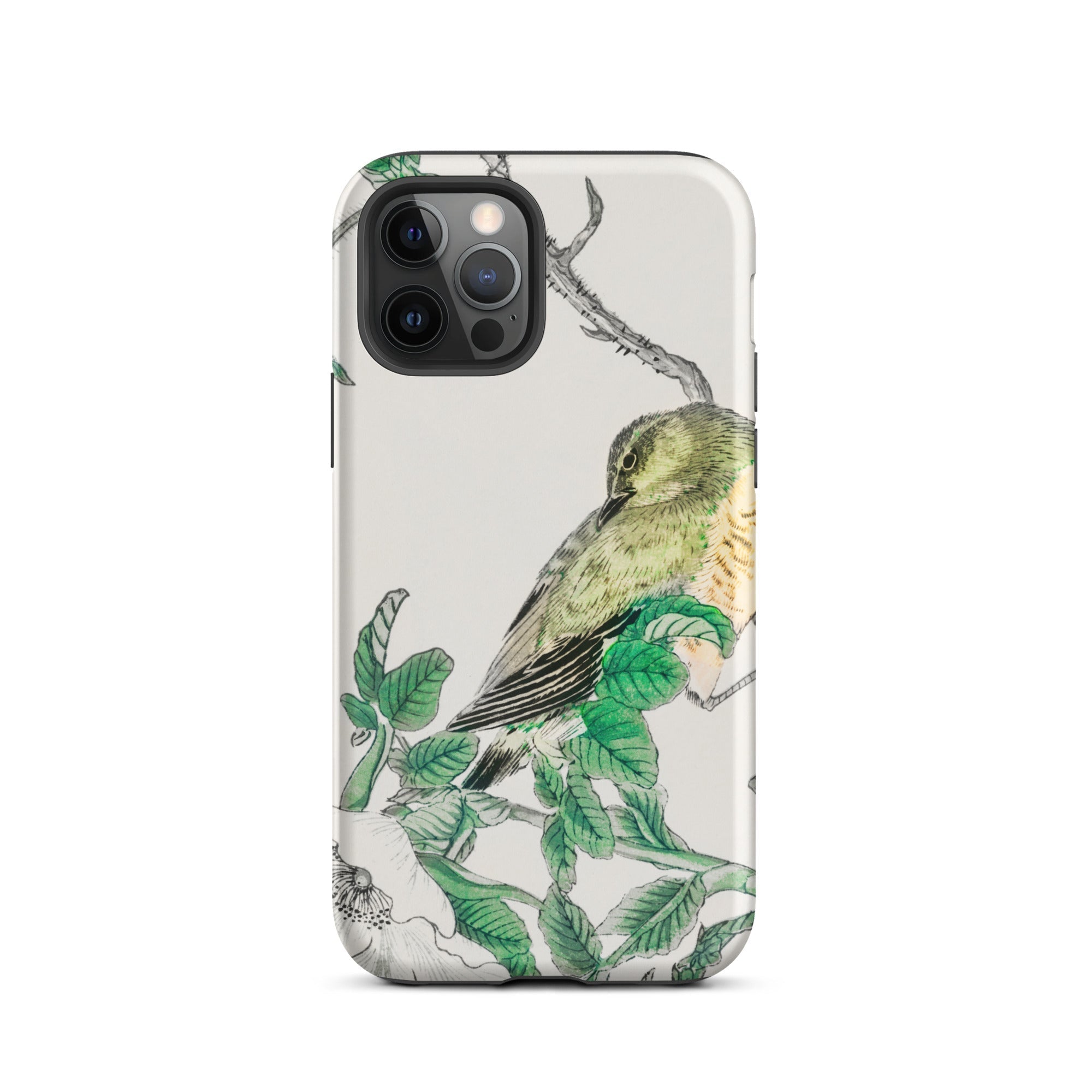 Bulbul and Rugosa - Numata Kashu Shūchō Gafu Iphone Case, 12 Pro / Tough Phone, Bird-themed Phone Case