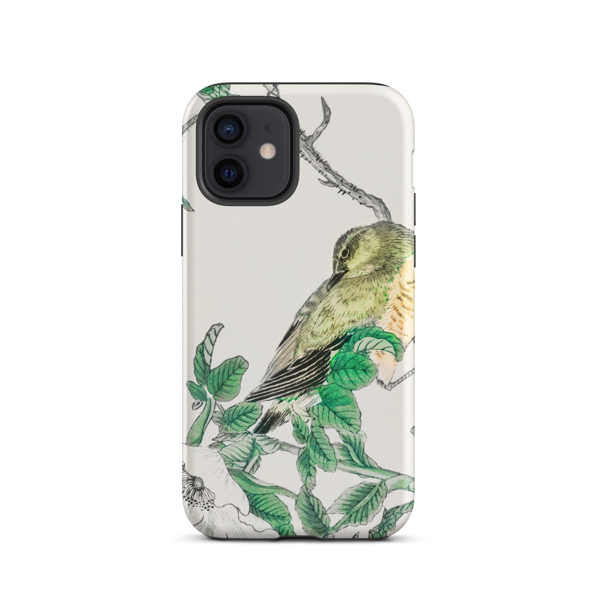 Bulbul and Rugosa - Numata Kashu Shūchō Gafu Iphone Case, 12 / Tough Phone, Bird-themed Phone Case