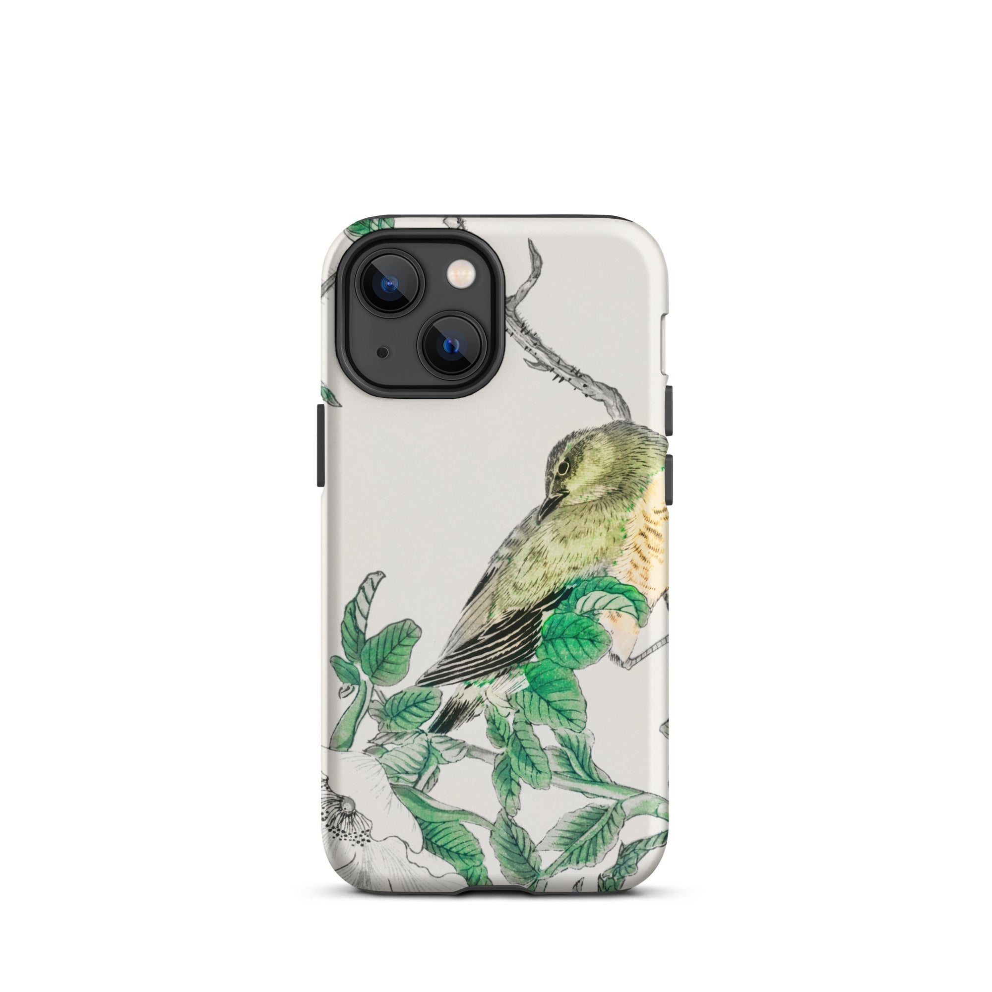 Bulbul and Rugosa - Numata Kashu Shūchō Gafu Iphone Case, 13 Mini / Tough Phone, Bird-themed Phone Case