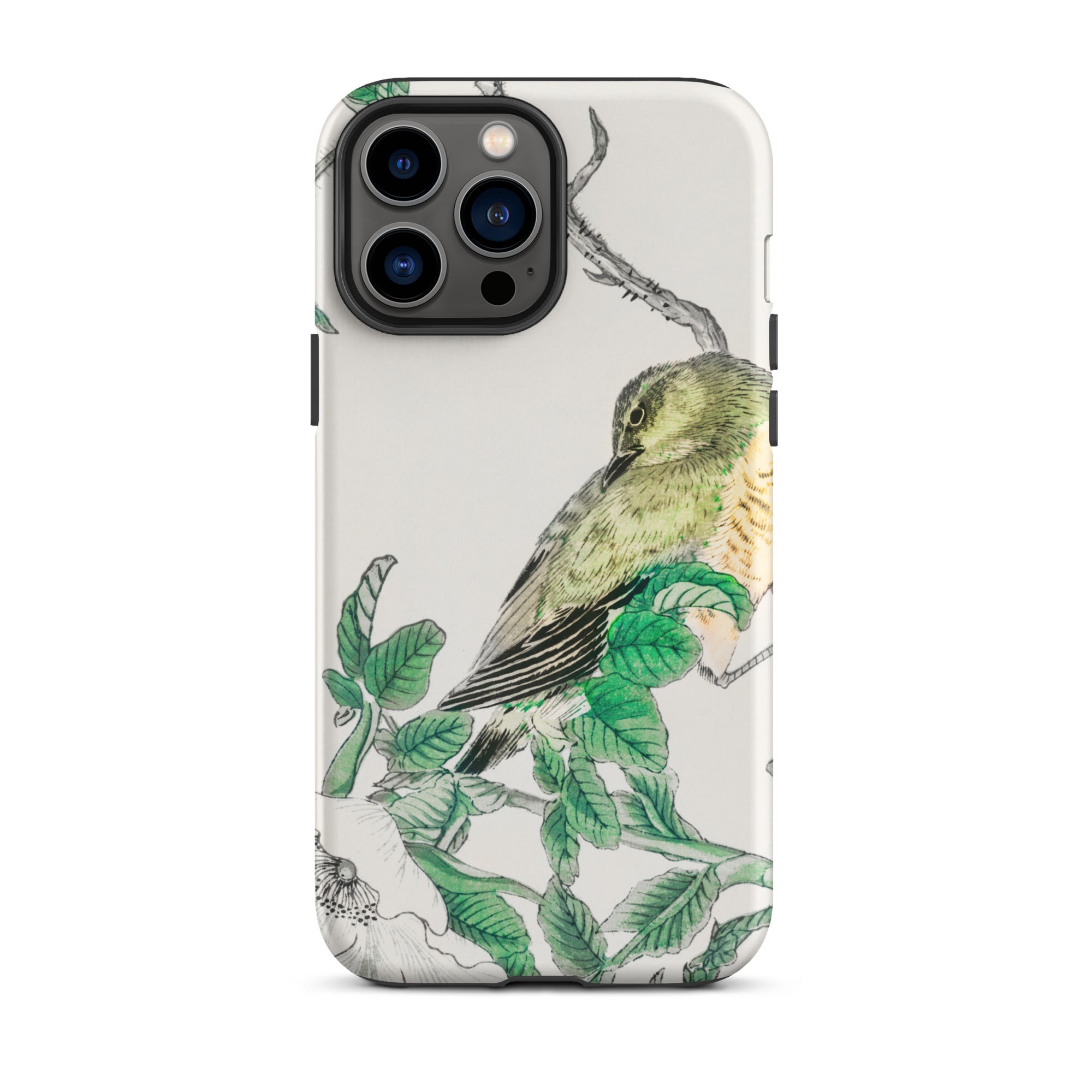 Bulbul and Rugosa - Numata Kashu Shūchō Gafu Iphone Case, 13 Pro Max / Tough Phone, Bird-themed Iphone Case