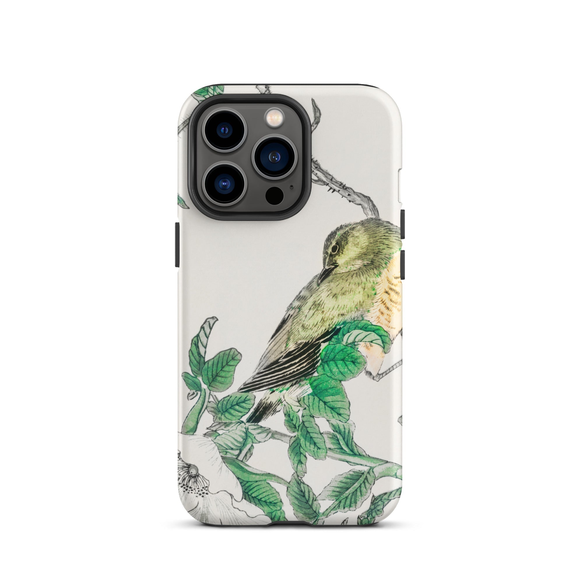 Bulbul and Rugosa - Numata Kashu Shūchō Gafu Iphone Case, 13 Pro / Tough Phone, Bird-themed Phone Case