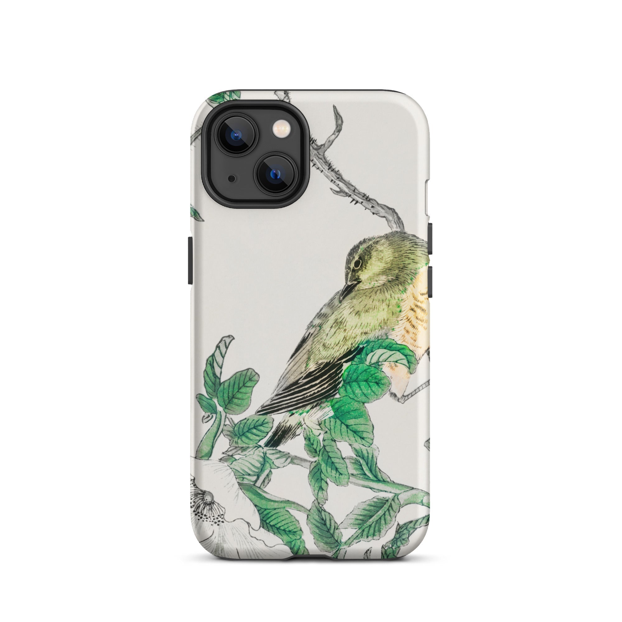 Bulbul and Rugosa - Numata Kashu Shūchō Gafu Iphone Case, 13 / Tough Phone, Bird-themed Phone Case