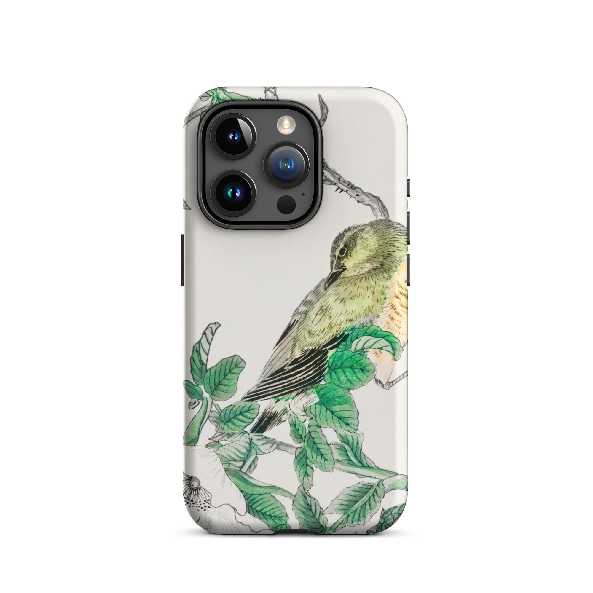 Bulbul and Rugosa - Numata Kashu Shūchō Gafu Iphone Case, 15 Pro / Tough Phone, Bird-themed Phone Case