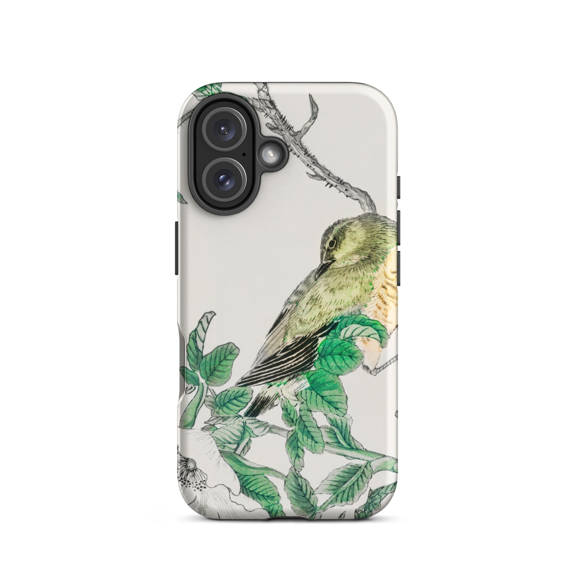 Bulbul and Rugosa - Numata Kashu Shūchō Gafu Iphone Case, 16 / Tough Phone, Bird-themed Phone Case