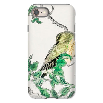 Bulbul and Rugosa - Numata Kashu Shūchō Gafu Iphone Case, 8 / Matte, Phone Case Watercolor-style Illustration Yellow Bird Perched Among