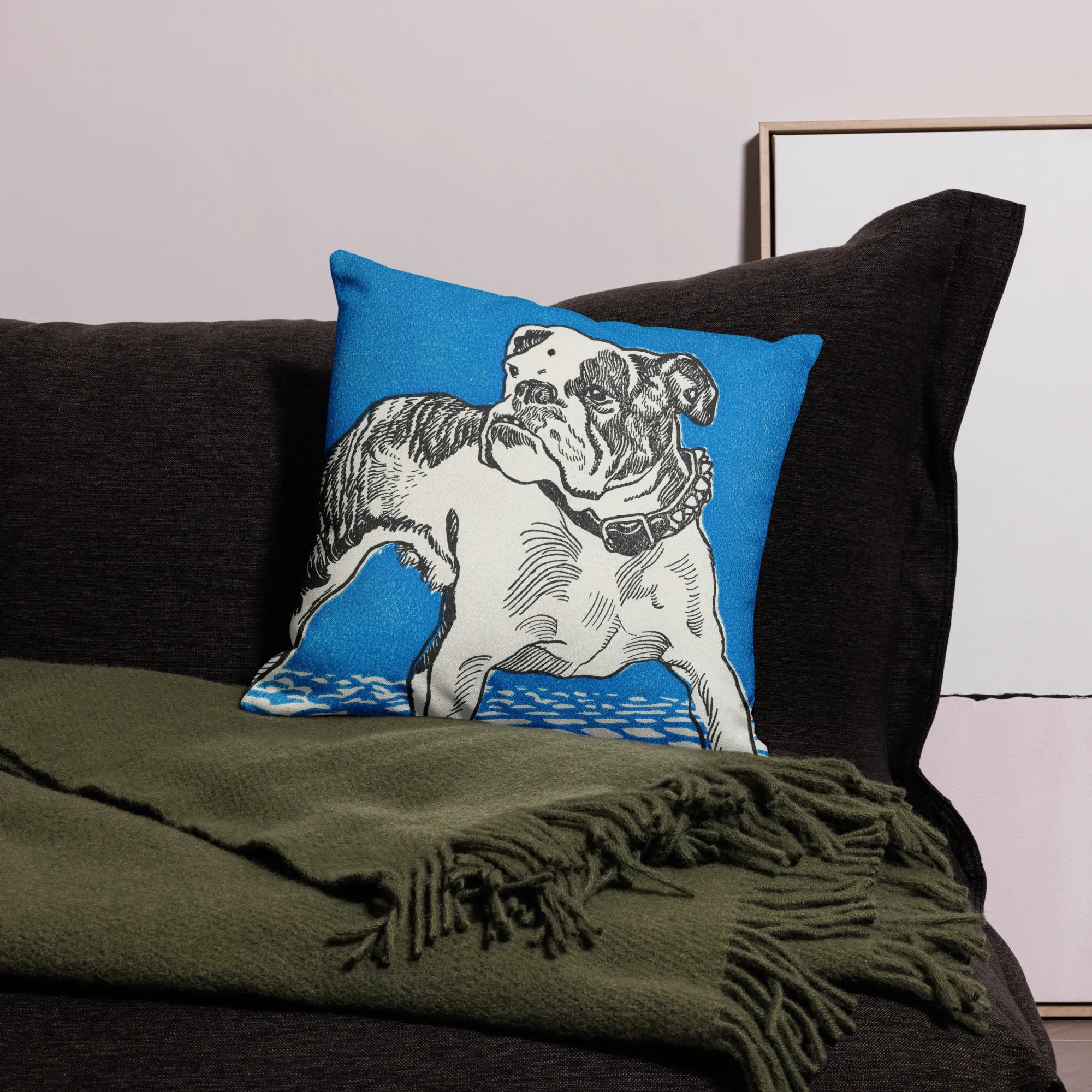 Bulldog By Moriz Jung Cushion - Throw Pillows - Aesthetic Art