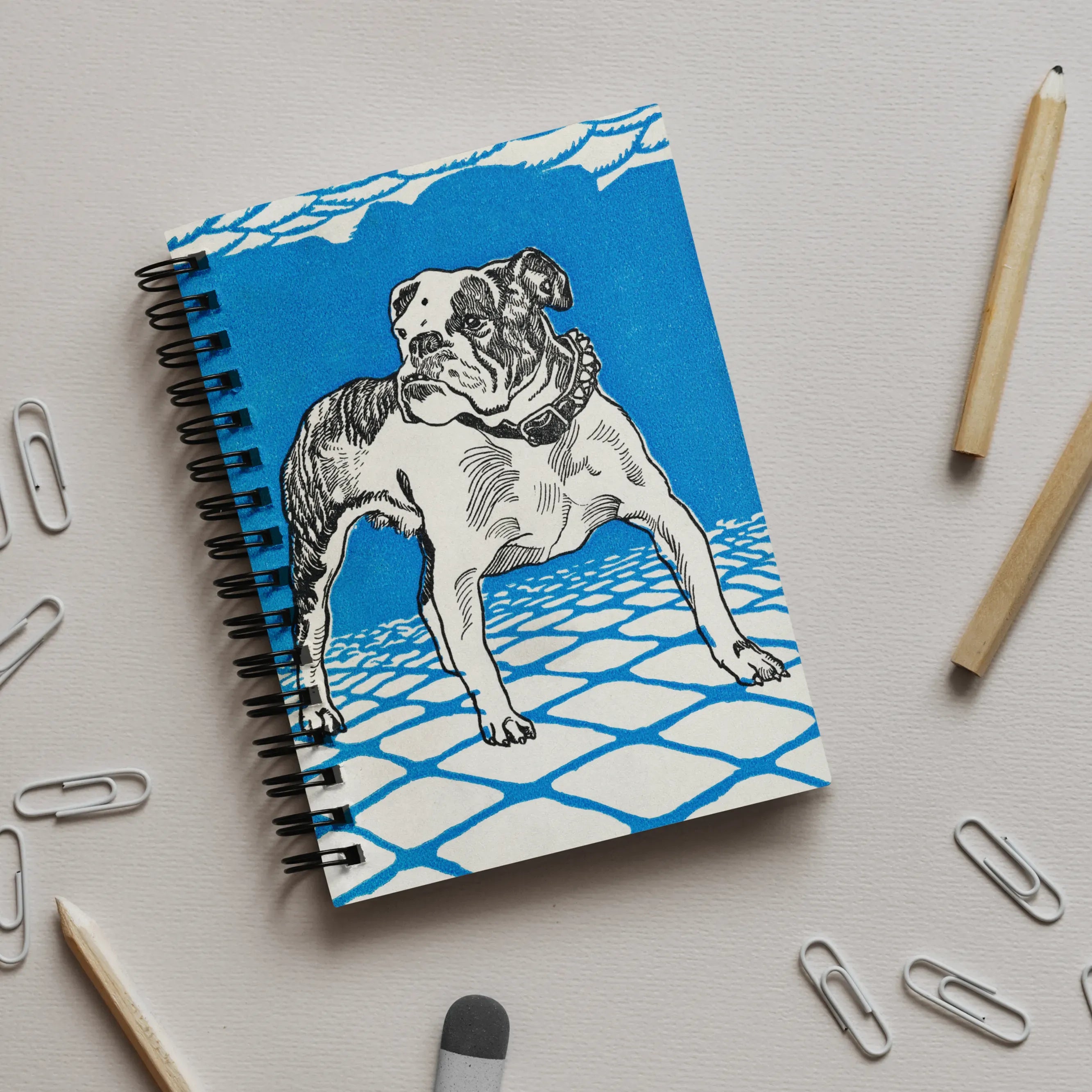 Bulldog - Moriz Jung Lithograph Dog Art Notebook - Notebooks & Notepads - Aesthetic Art