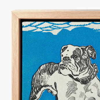 Bulldog - Moriz Jung Lithograph Dog Art Print / Canvas Blue Artwork Black Ink Illustration Light Jung’s, Leaps, Prints