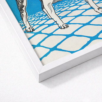 Bulldog - Moriz Jung Lithograph Dog Art Print / Canvas Framed Artwork Stylized Illustration Legs Black Ink Jung’s, Leaps, Prints