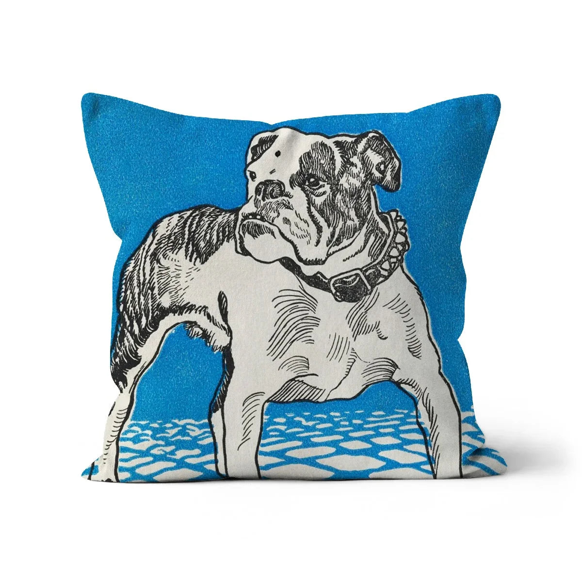 Bulldog - Moriz Jung Lithograph Dog Pillow Linen / 18’’x18’’ Throw Pillows