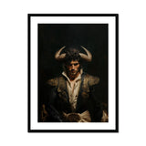 Bullish - Horny Gay Matador Art Print, Dramatic Portrait Figure Ornate Armor Horned Headdress Classical