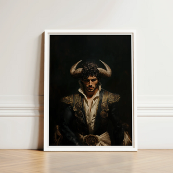 Framed Portrait Man Traditional Attire Ornate Gold Embroidery Gay Matador Art, Queer Power Incarnate, Myth Meets Masculinity