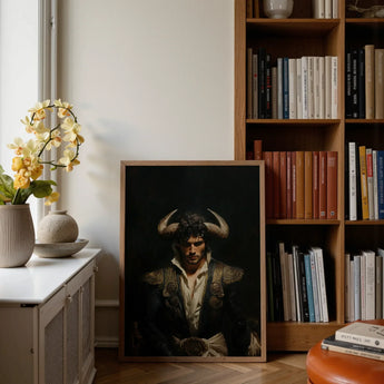 Bullish - Horny Gay Matador Art Print / Canvas Framed Portrait Matador Traditional Attire Prominent Horns Set Gay Art, Queer Power