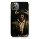 Bullish - Horny Gay Matador Iphone Case, 11 Pro Max / Matte, Phone Case Dramatic Portrait Person Horned Headdress Ornate