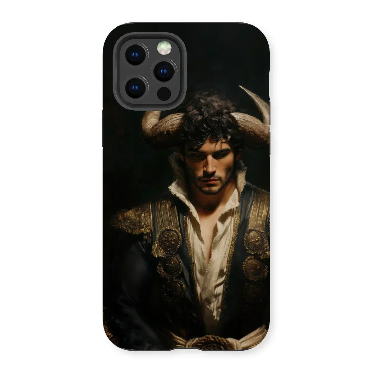 Bullish - Horny Gay Matador Iphone Case, 13 Pro / Matte, Phone Case Dramatic Portrait Man Horned Headdress Ornate