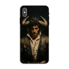Bullish - Horny Gay Matador Iphone Case, Xs Max / Matte, Phone Case Dramatic Portrait Person Horned Headdress Ornate