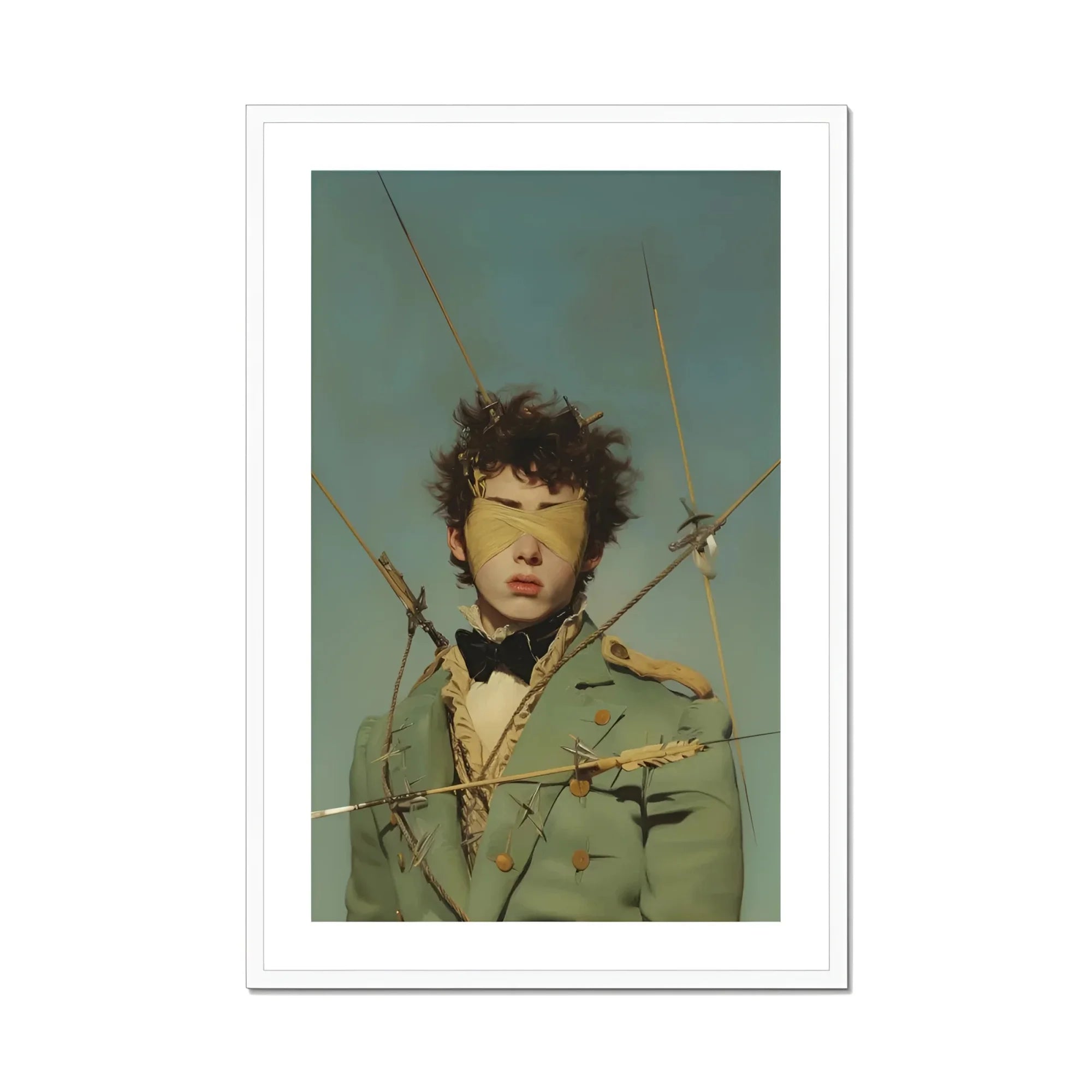 Bullseye - Surreal 18th Century Gay Military Art Print, Framed Portrait Blindfolded Person