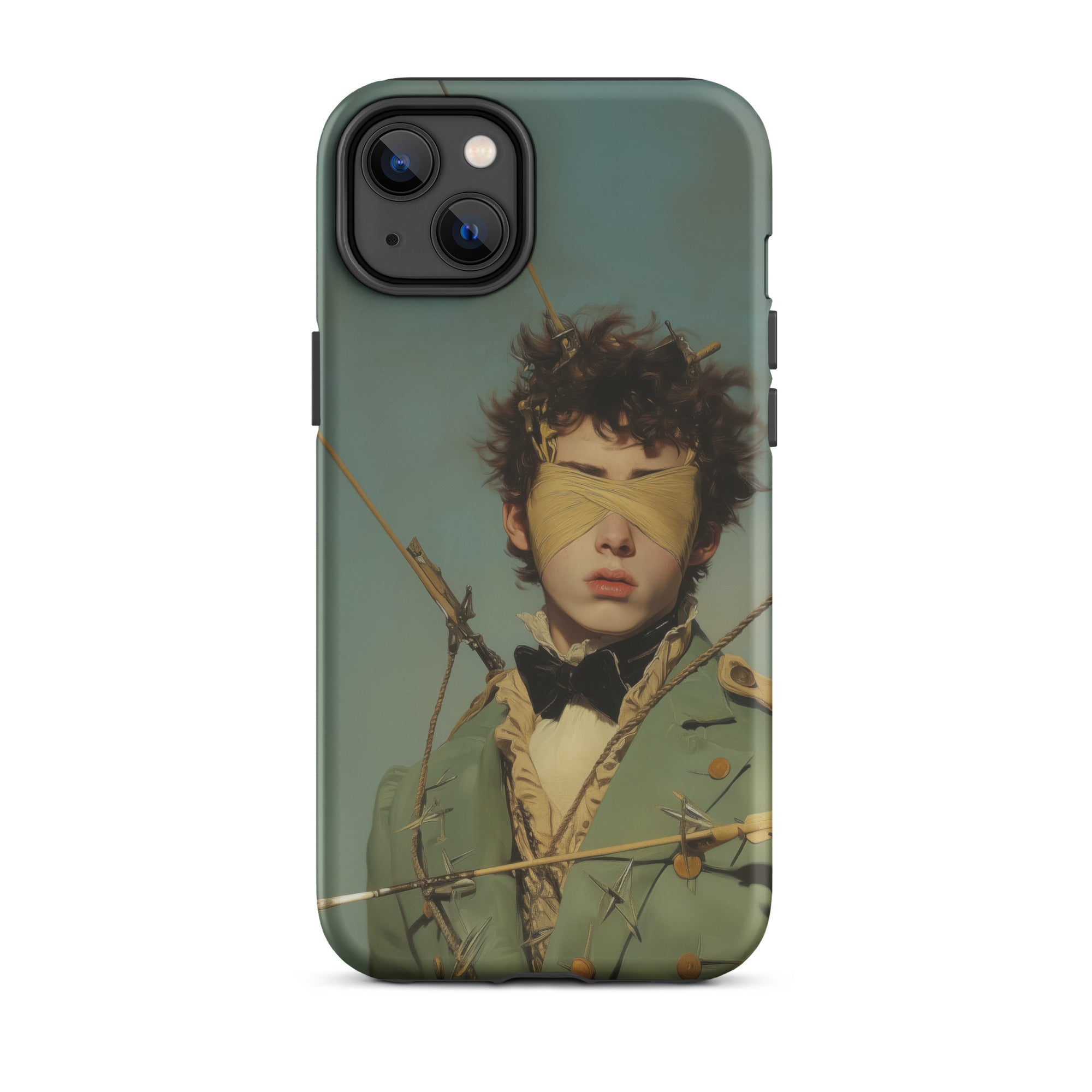 Bullseye Neo Baroque Gay Military Iphone Case, 14 Plus / Matte, Iphone Case Blindfolded Figure