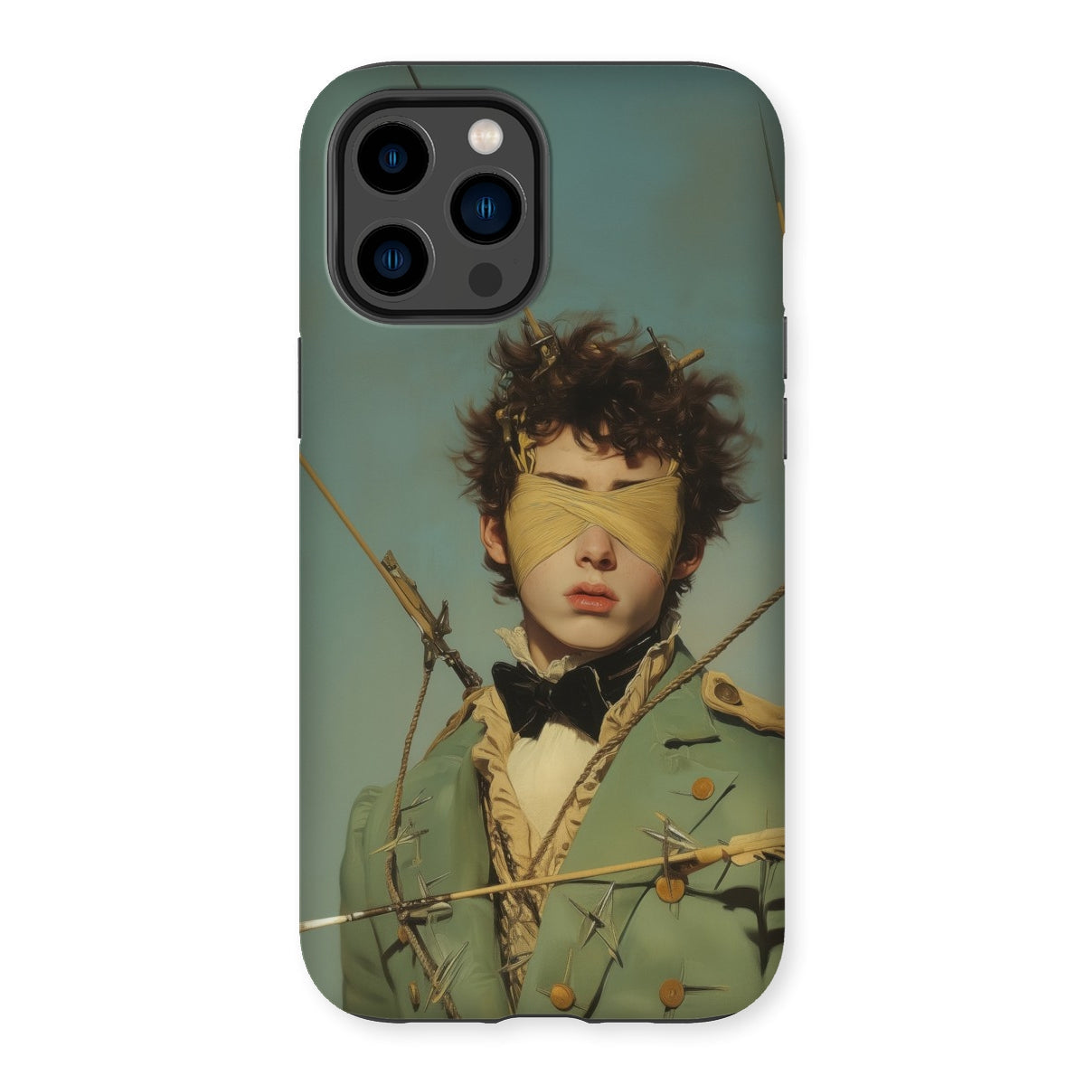 Bullseye - Neo-baroque Gay Military Iphone Case, 14 Pro Max / Matte, Iphone Case Blindfolded Figure