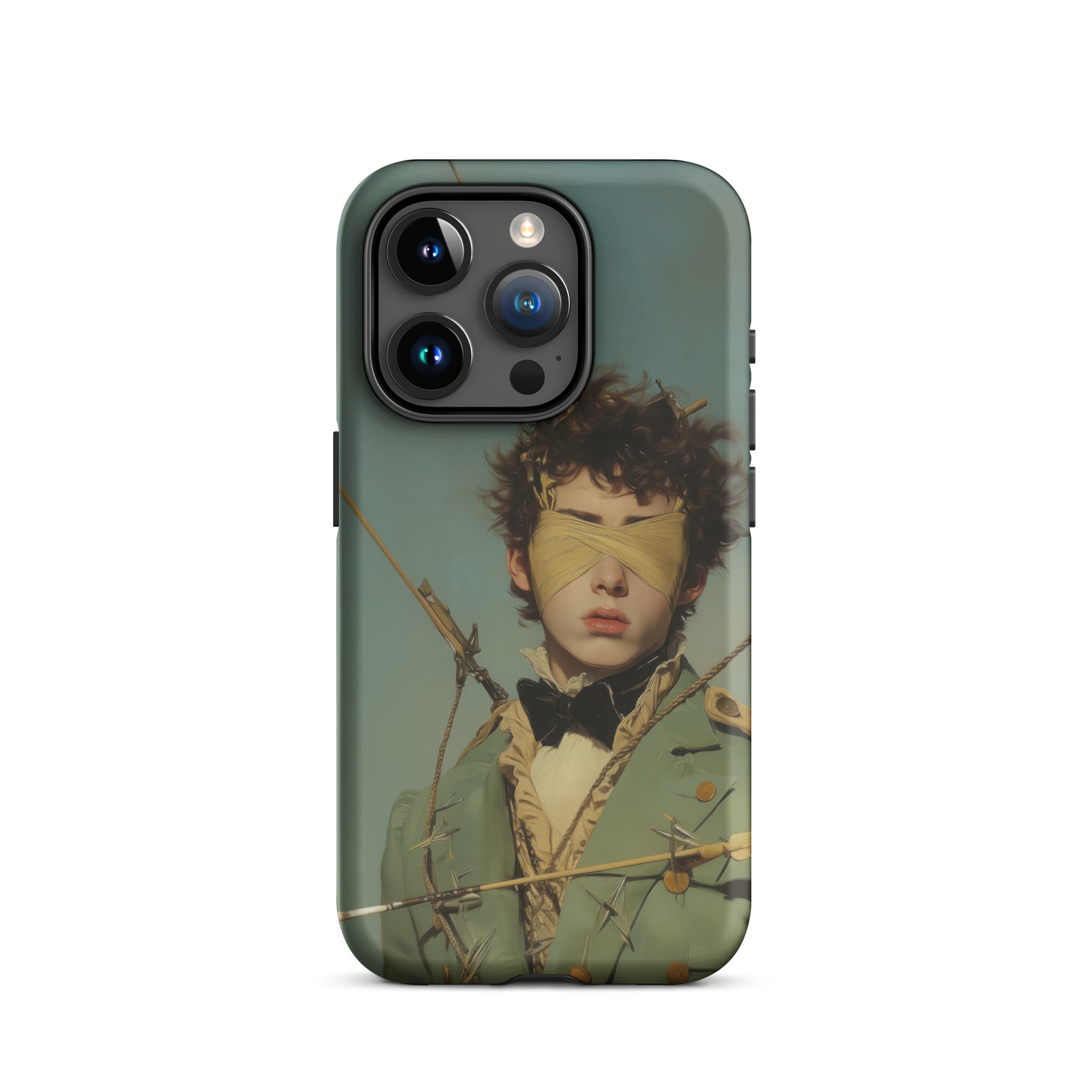 Bullseye Neo Baroque Gay Military Iphone Case, 15 Pro / Matte, Iphone Case Blindfolded Figure