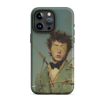 Bullseye - Neo-baroque Gay Military Iphone Case, 15 Pro Max / Matte, Iphone Case Blindfolded Portrait
