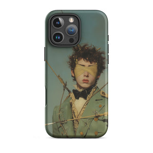 Bullseye - Neo-baroque Gay Military Iphone Case, 16 Pro Max / Matte, Iphone Case Painting Blindfolded Boy