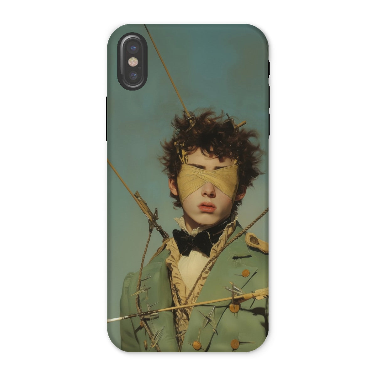Bullseye Neo Baroque Gay Military Iphone Case, x / Matte, Phone Case Portrait Blindfolded Person