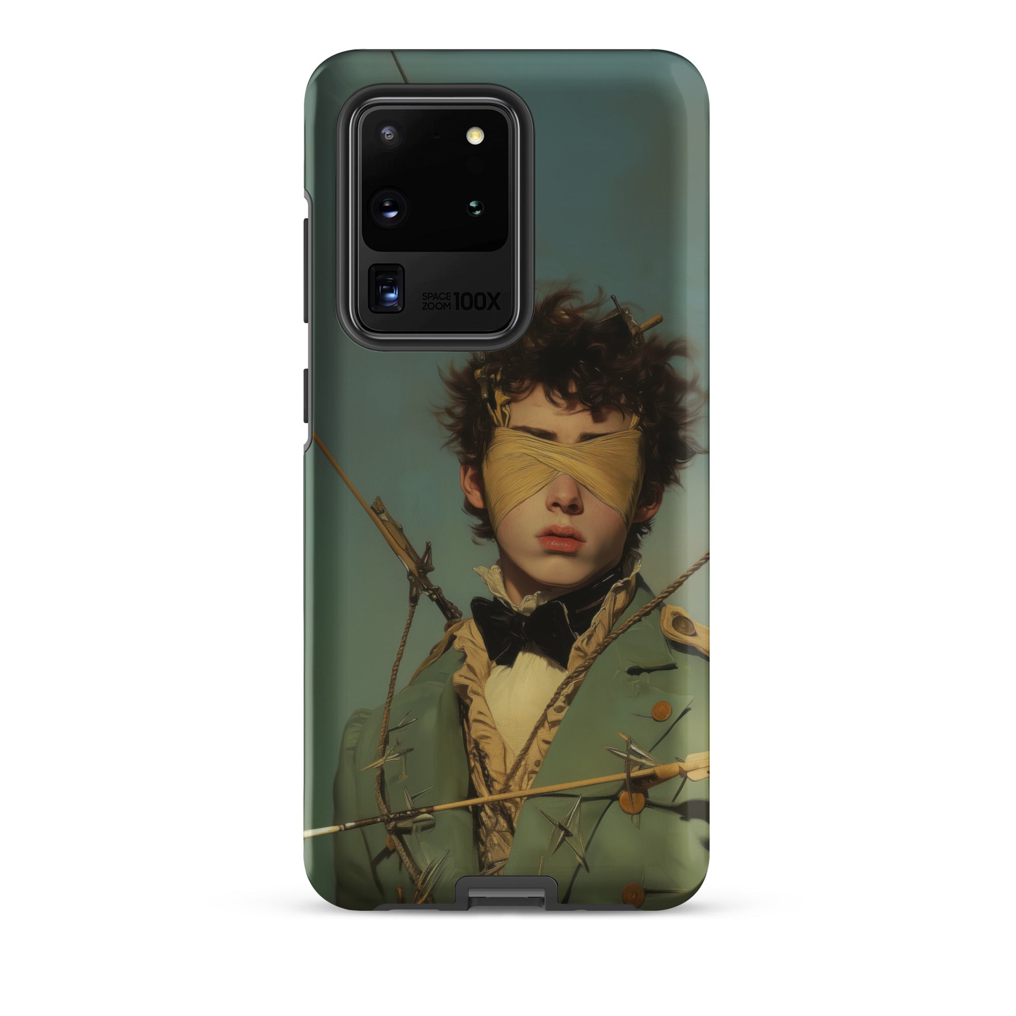 Bullseye Neo Baroque Gay Military Samsung Case, Galaxy S20 Ultra / Matte, Smartphone Case Blindfolded Figure Arrows