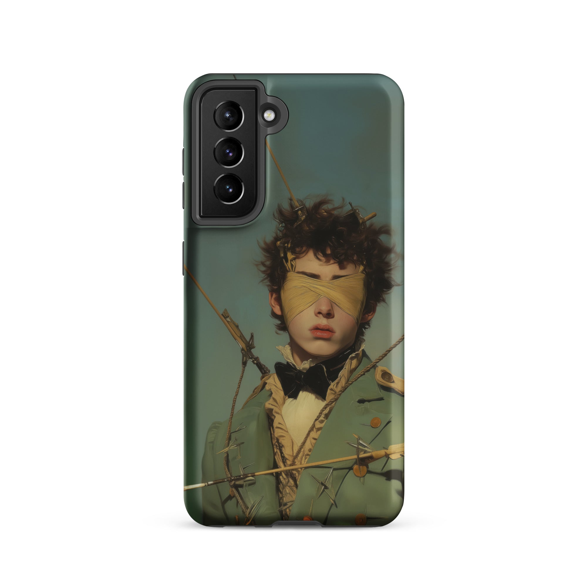 Bullseye Neo Baroque Gay Military Samsung Case, Galaxy S21 / Matte, Smartphone Case Blindfolded Figure Pierced Arrows