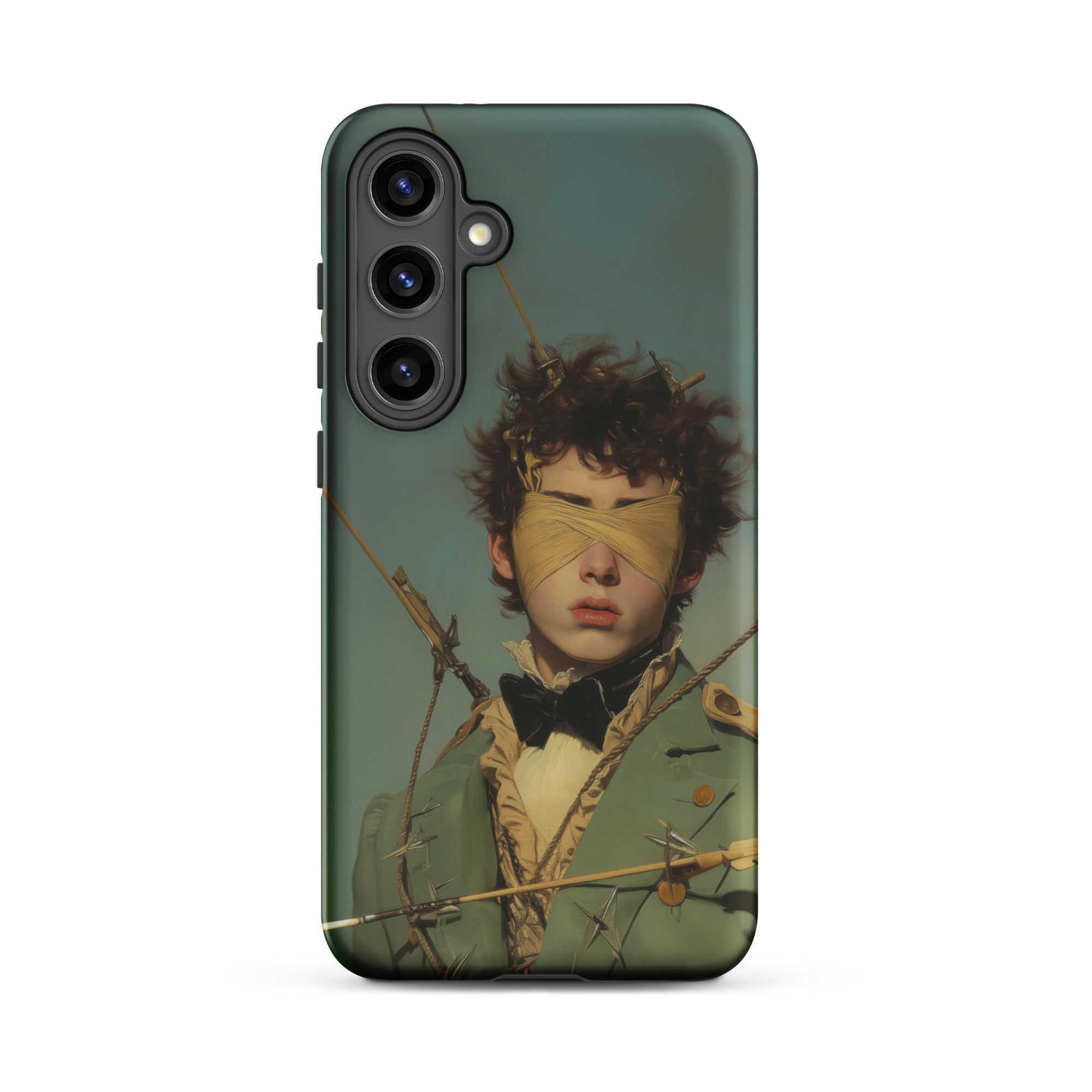 Bullseye Neo Baroque Gay Military Samsung Case, Galaxy S24 Plus / Matte, Smartphone Surrealist Art Case Blindfolded Figure