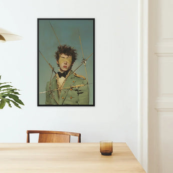Bullseye - Surreal 18th Century Gay Military Art Print / Canvas Framed Portrait Person Olive-green Military-style Coat Gold Epaulets Saint