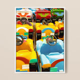 Bumper to Giclée Print / Canvas Vibrant Glossy Plastic Children’s Ride-on Cars Bold Colors Bumper Giclée Print, Waking Dream, Print