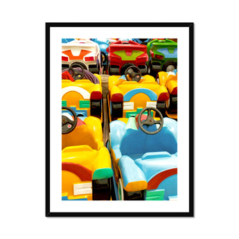 Bumper to Giclée Print, Colorful Amusement Park Cars