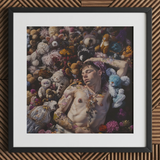 Bunked Twunk - Trashy Lowbrow Gay Punk Art Print / Canvas, 12x12’’ / 31x31cm / Black Frame / Matboard, Posters Prints & Visual Artwork,