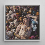 Bunked Twunk - Trashy Lowbrow Gay Punk Art Print / Canvas, Shirtless Twunk Slumbers, Lowbrow Gay Punk, Punk Homoerotic Art
