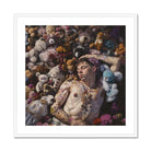 Bunked Twunk - Trashy Lowbrow Gay Punk Art Print, Figure Among Collection Plush Teddy Bears Soft Toys