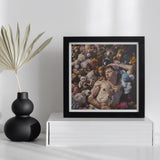 Bunked Twunk - Trashy Lowbrow Gay Punk Art Print, Framed Artwork Figure Surrounded Stuffed Animals Flowers