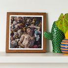 Bunked Twunk Trashy Lowbrow Gay Punk Art Print, Framed Photograph Person Surrounded Stuffed Animals Toys