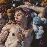 Bunked Twunk - Lowbrow Gay Punk Homoerotic Art Print - Posters Prints & Visual Artwork - Aesthetic Art