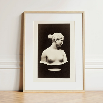 Bust of Greek Slave - Hiram Powers Art Print / Canvas, 12x18’’ / 31x46cm / Natural Frame / Matboard, Posters Prints & Visual Artwork, Toby