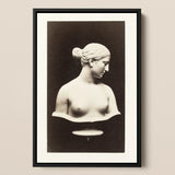 Bust of Greek Slave - Hiram Powers Art Print / Canvas Black-framed Art Print Monochrome Photograph Classical Marble Bust Hiram Powers,