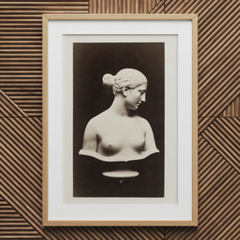 Bust of Greek Slave - Hiram Powers Art Print / Canvas Framed Black-and-white Photographic Print Classical Marble Bust Woman Hiram Powers,