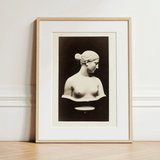 Bust of Greek Slave - Hiram Powers Art Print / Canvas Minimalist Framed Black-and-white Photographic Print Classical Female Bust Hiram