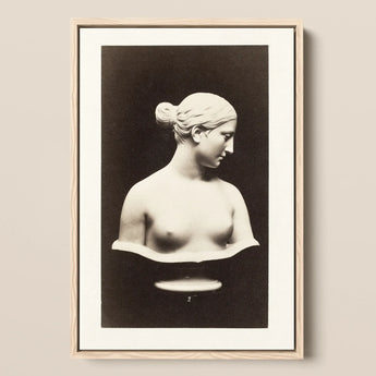 Bust of Greek Slave - Hiram Powers Art Print / Canvas, Hiram Powers, Greek Slave, Young Woman Tilts, Cycladic Stillness Running, Bare