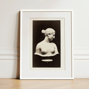 Bust of Greek Slave - Hiram Powers Art Print / Canvas, Hiram Powers, Greek Slave, Young Woman Tilts, Cycladic Stillness Running, Bare